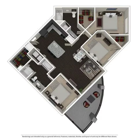 3 Bed 2 bath 2036 floor plan